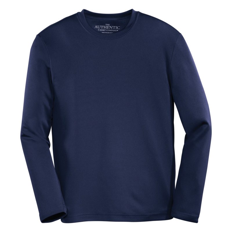 Navy Blue Youth Long Sleeve Sport Shirt