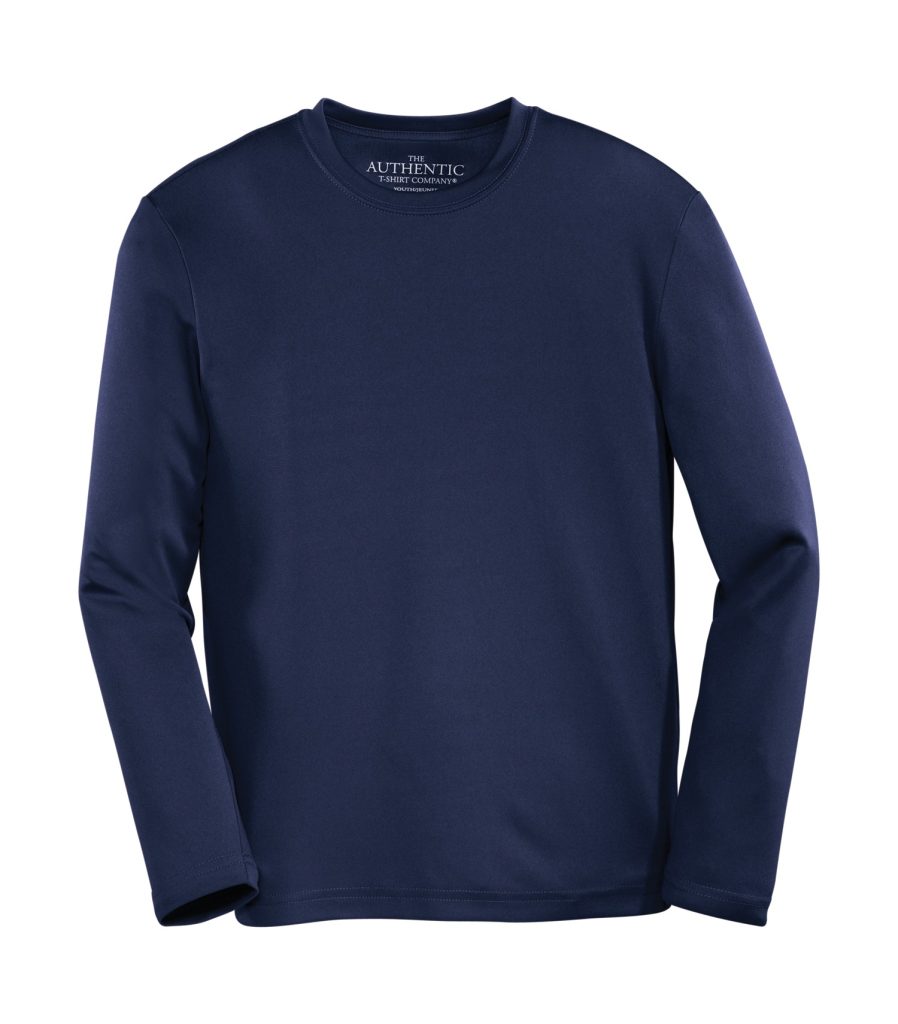Navy Blue Youth Long Sleeve Sport Shirt