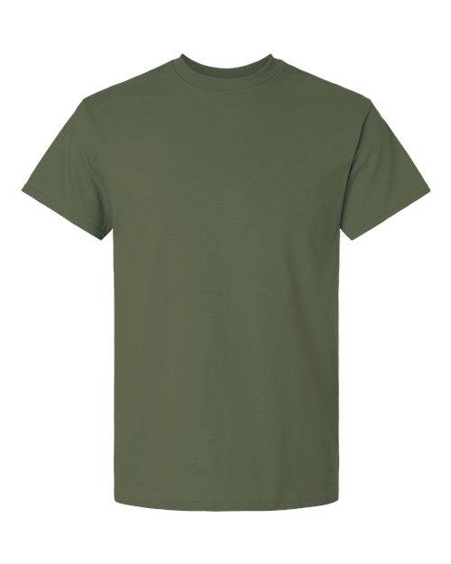 Military Green t-shirt flat lay