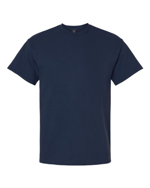 Navy t-shirt flat lay