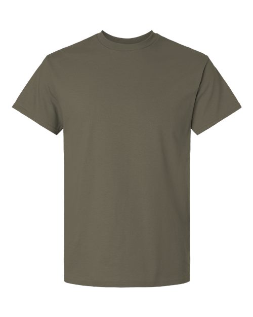 Olive t-shirt flat lay