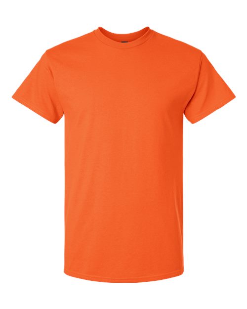 Orange t-shirt flat lay