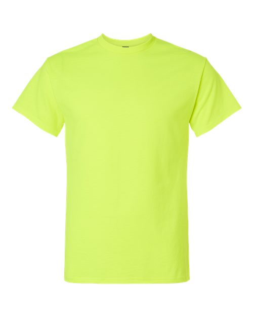 Safety Green t-shirt flat lay