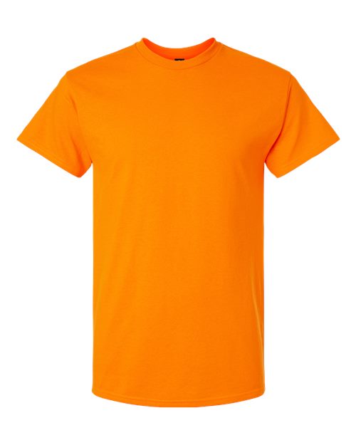 Safety Orange t-shirt flat lay