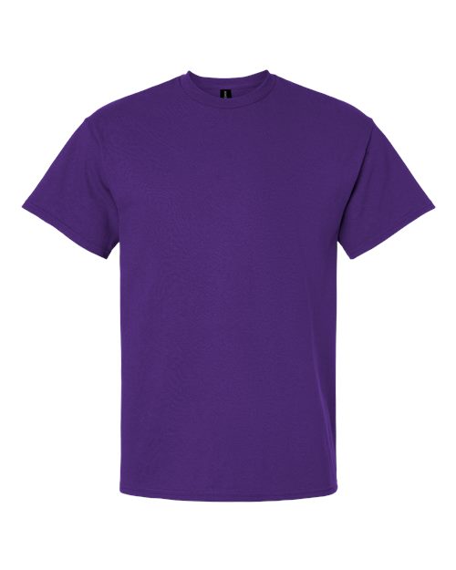 Purple t-shirt flat lay