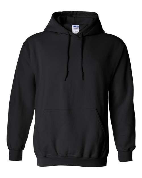 Black Gildan Heavy Blend Hoodie – Front | Cotton-blend | Custom hoodies by Canadian Custom Jerseys in Canada