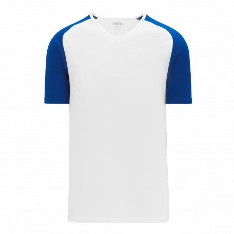White with Royal Blue Sleeves Pullover Baseball Jersey