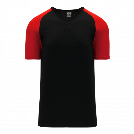 Black with Red Sleeves Pullover Baseball Jersey